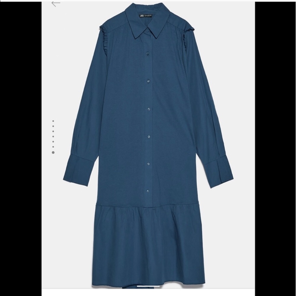 Zara ruffle shirt dress